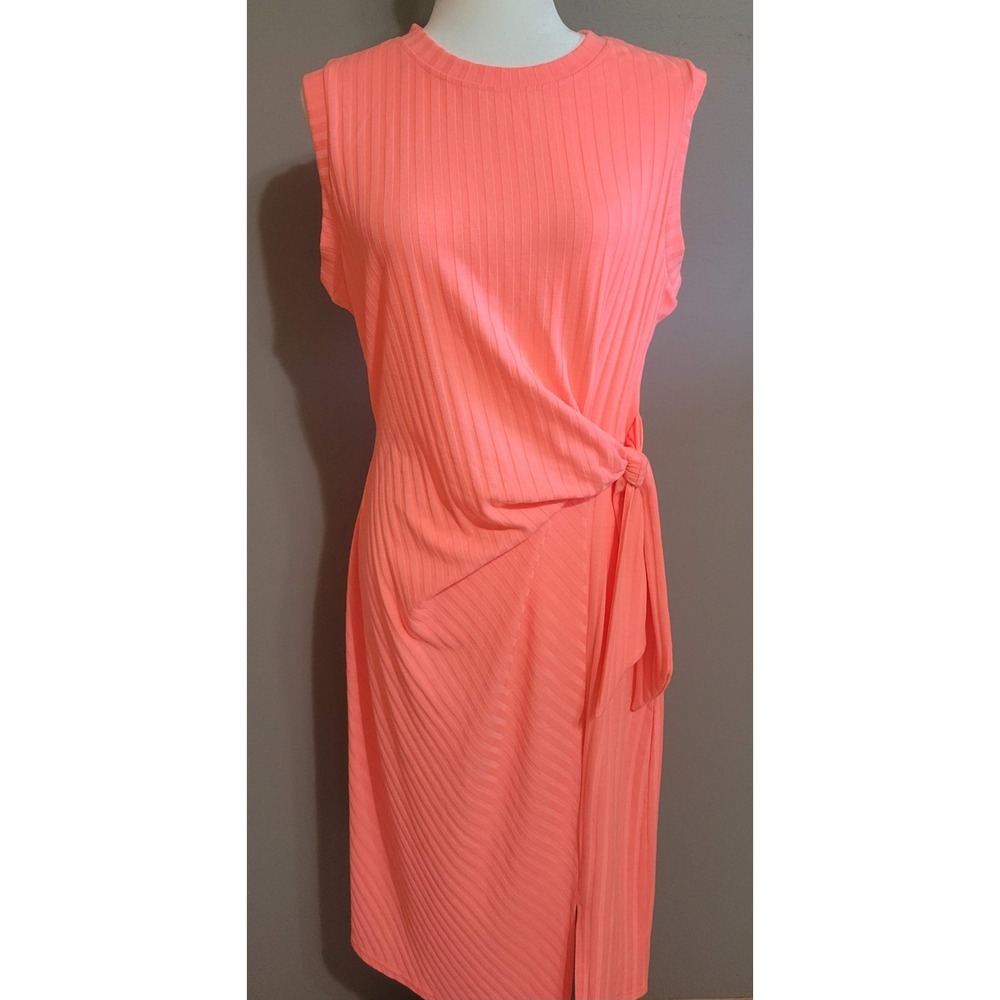 Maurices Neon Orange Tie Knot Sleeveless Dress